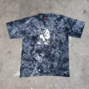 Vintage Zion Rootswear Janis Joplin Tie Dye Black And Gray T Shirt Size Large